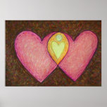 Two Pink Hearts Poster posters