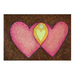 Two Pink Hearts Poster