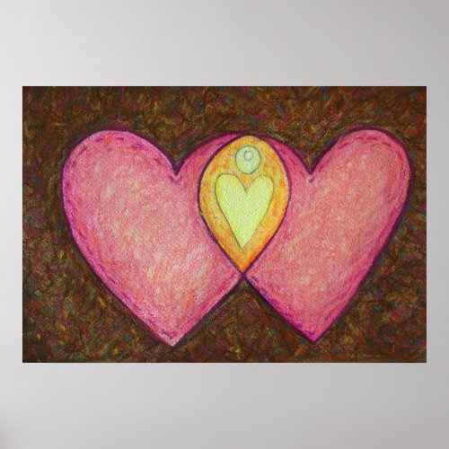 Two Pink Hearts Poster