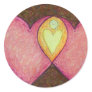 Two Pink Hearts Round Sticker