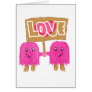 Two pink in love greeting card