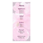 Two Pink Roses in Autumn Wedding Menu Full Color Rack Card