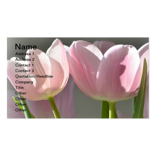 Two Pink Tulips Business Card Template (front side)