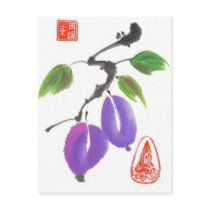 Two Plums Postcard