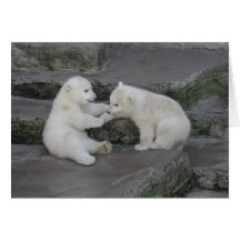 Two Polar bear cubs Greeting Card