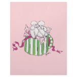 Two Poodles in a Hatbox Retro Art Print Letterhead Design