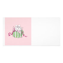Two Poodles in a Hatbox Retro Art Print Photo Card
