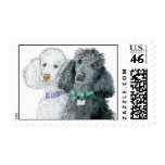 Two Poodles Postage Stamps