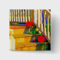 'Two Pumpkins' Square Button