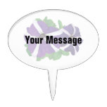 Two Purple and White Petunias Cake Pick