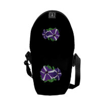 Two Purple and White Petunias messenger bags