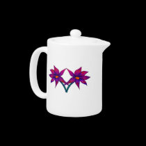 Two purple flowers Teapot teapots