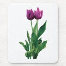 Two Purple Tulips Mouse Pad
