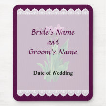 Two Purple Tulips Wedding Favors Mousepad
