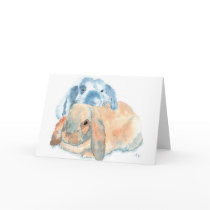 Two Rabbits Greeting Cards