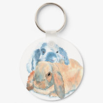 Two Rabbits Keychain by mozache Two Rabbits Keychain