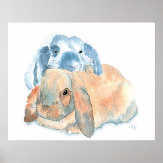 Two Rabbits Print print