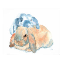 Two Rabbits Print