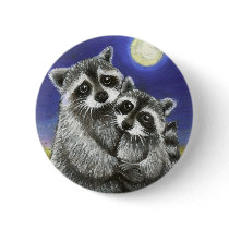 Two raccoons madly in love buttons