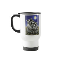 Two raccoons madly in love coffee mug