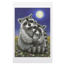 Two raccoons madly in love stationery paper