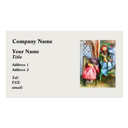 Two Rag Dolls at Flea Market Business Card (front side)