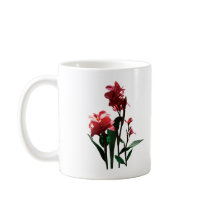 Two Red Canna mugs by SusanSavad Two Red Canna mugs