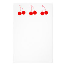 Two Red Cherries. Custom Stationery