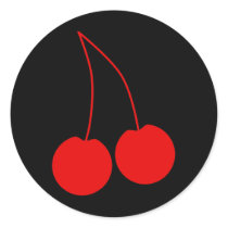 Two Red Cherries. Round Sticker