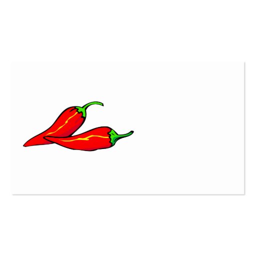 Two Red Chili Peppers on Side Business Card Templates (back side)