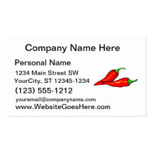 Two Red Chili Peppers on Side Business Card Templates
