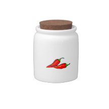 Two Red Chili Peppers on Side Candy Jars