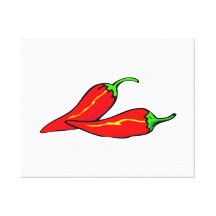 Two Red Chili Peppers on Side Canvas Print