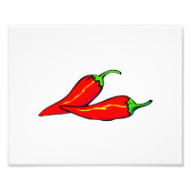 Two Red Chili Peppers on Side Photo Print