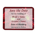 Two Red Daisies Save the Date Rectangular Magnet
