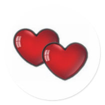 Two red hearts sticker by elysee29 Two red hearts sticker