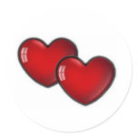 Two red hearts sticker