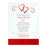Two Red Hearts Wedding Invitation