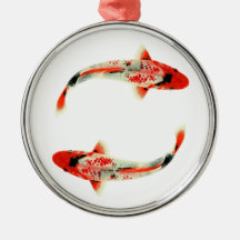 Two Red Koi Christmas Tree Ornament