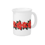 Two Red Poinsettias Pitcher