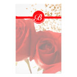 Two Red Roses Customized Stationery