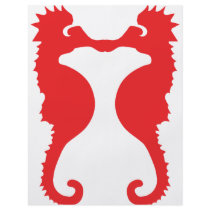 two red sea horses icon custom flyer