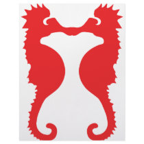 two red sea horses icon letterhead template