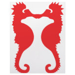 two red sea horses icon letterhead template