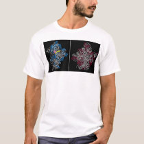 two ribosomal subunits with trna and mrna pieces t-shirts by wdecatur two ribosomal subunits with trna and mrna pieces t-shirts