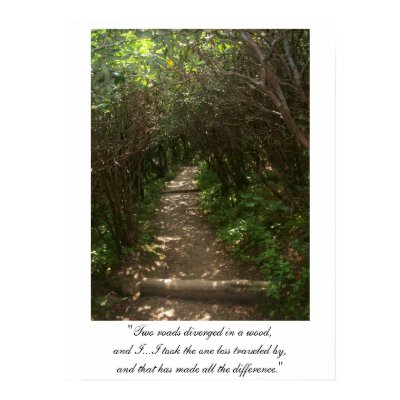 Two roads diverged in a wood Poster version 2 by AliciaMaePrints