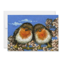 Two robins custom invitations