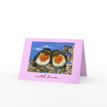 two robins love card