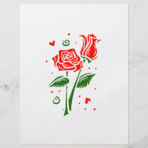 Two roses abstract graphic custom flyer