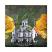 Two roses and a church, magnet by design_girl Two roses and a church, magnet